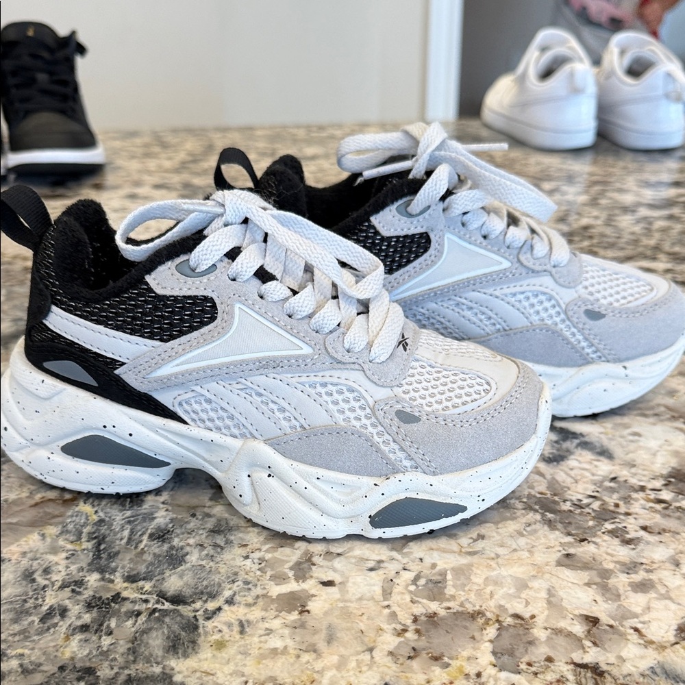 Reebok Gray and Black Mesh Sneakers